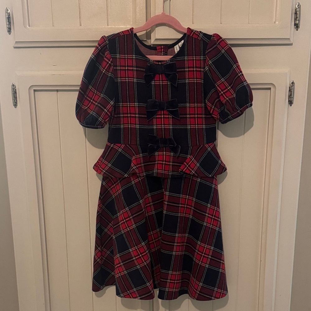 Red and Navy Plaid Peplum Janie & Jack Dress